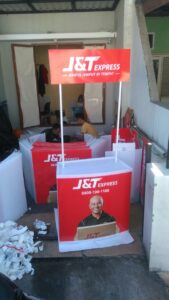 Produksi Booth Portable PVC JNT Surabaya
